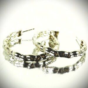 JOHN HARDY Bamboo Sterling Silver Medium Hoop Bold Earrings